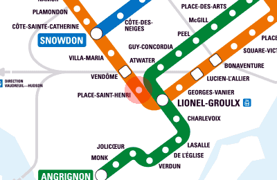 Place-Saint-Henri station map