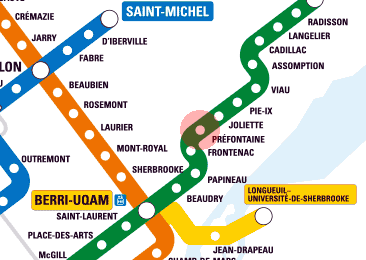 Prefontaine station map