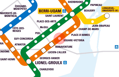 Square-Victoria station map