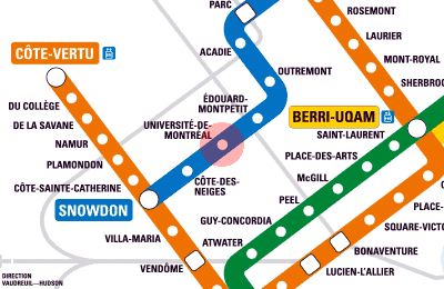 Universite-de-Montreal station map