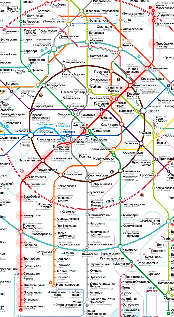 Moscow metro 1 Sokolnicheskaya Line map