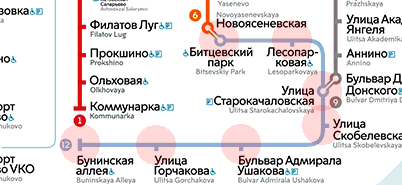 Moscow metro 12 Butovskaya Line map