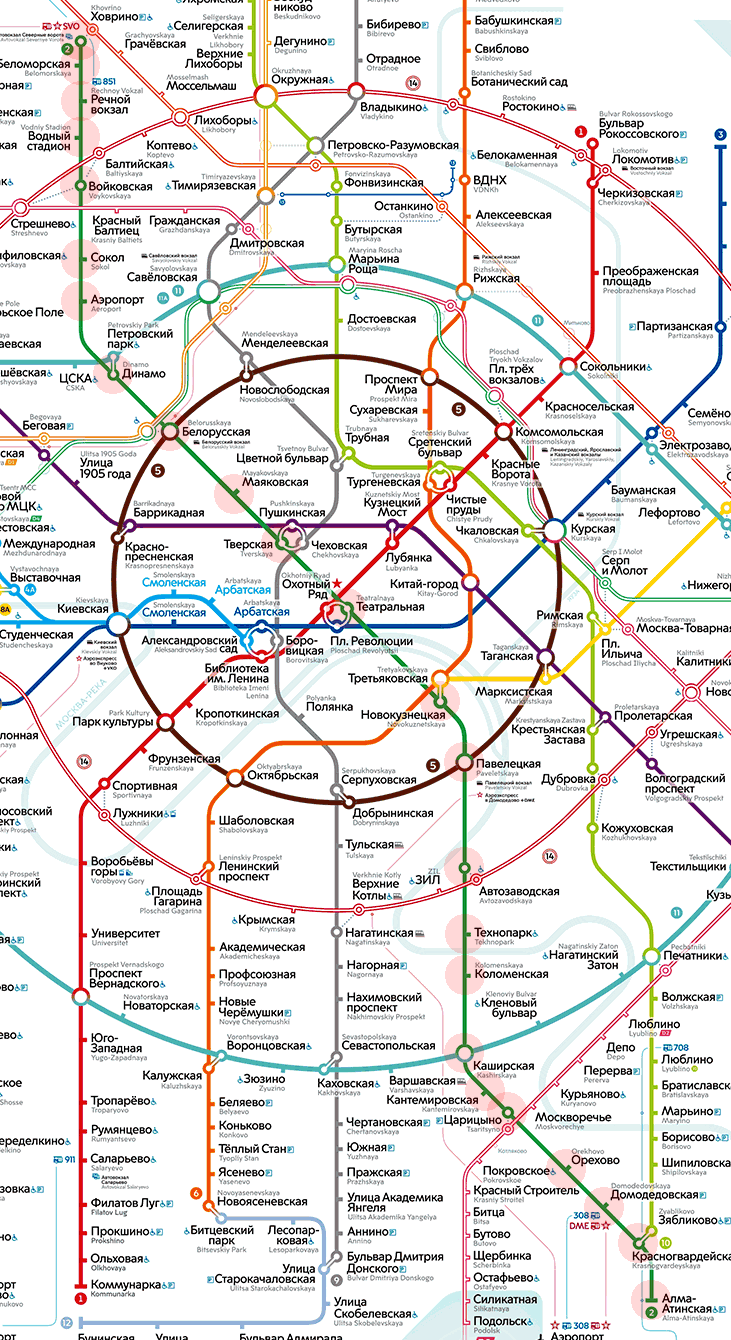 Moscow metro 2 Zamoskvoretskaya Line map