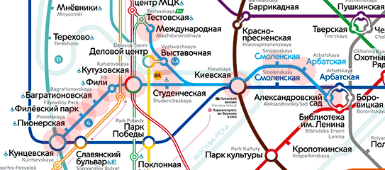 Moscow metro 4 Filyovskaya Line map