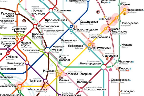 Moscow metro 8 Kalininskaya Line map