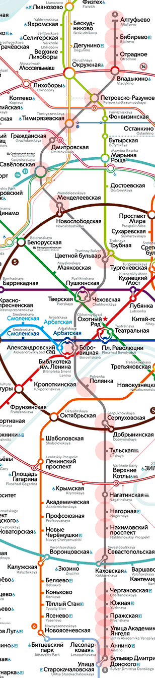 Moscow metro 9 Serpukhovsko-Timiryazevskaya Line map