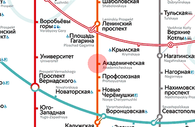 Akademicheskaya station map