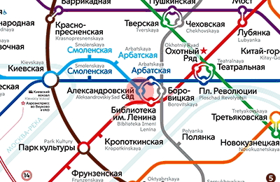 Aleksandrovsky Sad station map