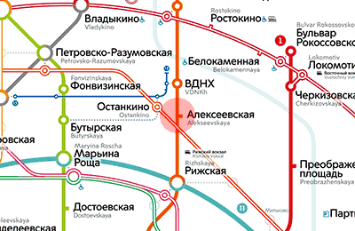 Alekseyevskaya station map
