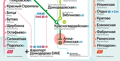 Alma-Atinskaya station map