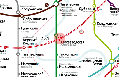 Avtozavodskaya station map