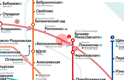 Belokamennaya station map