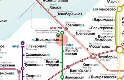 Belomorskaya station map