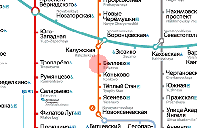 Belyayevo station map
