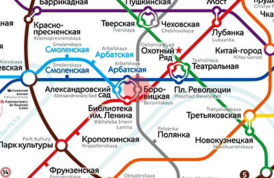 Borovitskaya station map