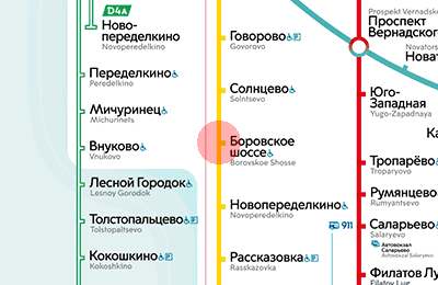 Borovskoye Shosse station map