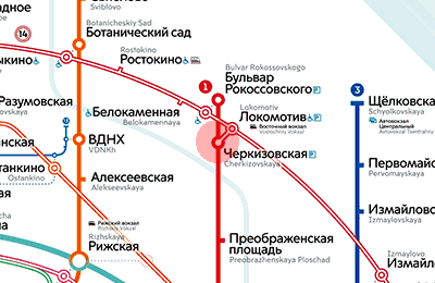 Cherkizovskaya station map