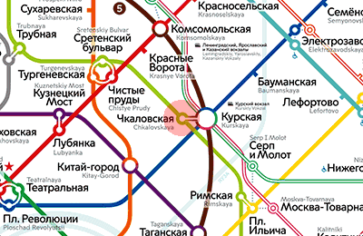 Chkalovskaya station map