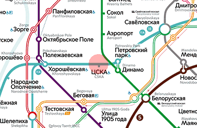CSKA station map