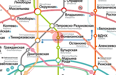 Fonvizinskaya station map
