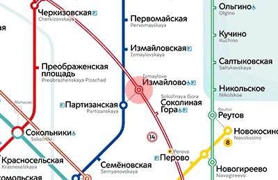 Izmaylovo station map