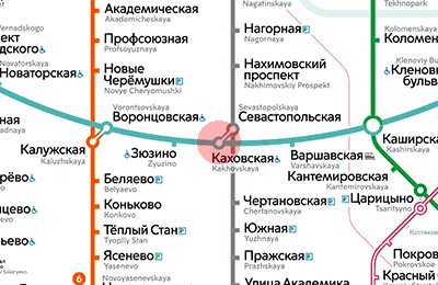 Kakhovskaya station map