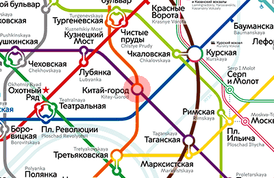 Kitay-gorod station map