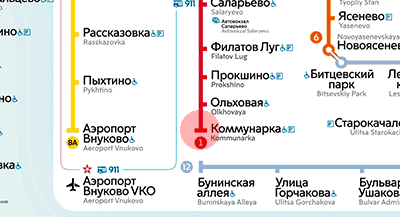 Kommunarka station map