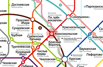 Komsomolskaya station map