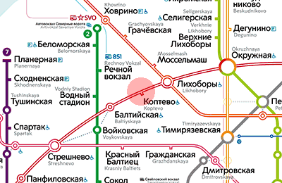Koptevo station map
