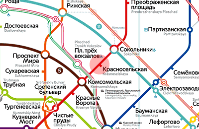 Krasnoselskaya station map