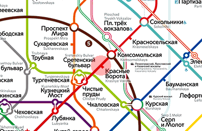 Krasnye Vorota station map