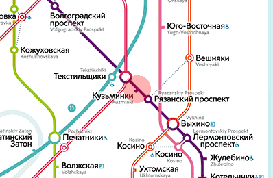 Kuzminki station map