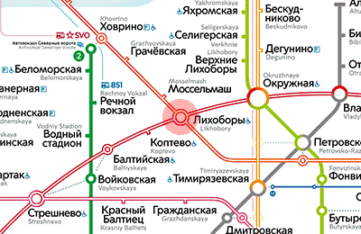 Likhobory station map