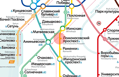Lomonosovsky Prospekt station map