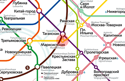 Marksistskaya station map