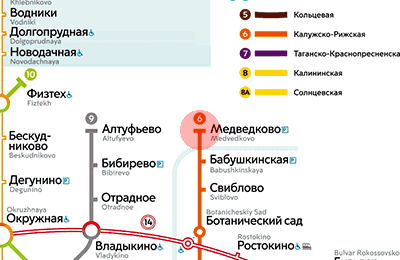 Medvedkovo station map