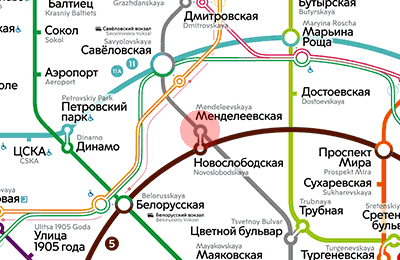 Mendeleyevskaya station map