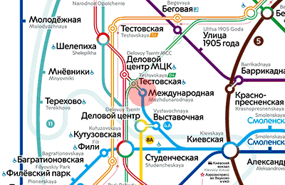 Mezhdunarodnaya station map