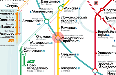 Michurinsky Prospekt station map