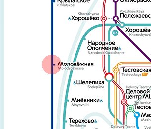 Molodyozhnaya station map