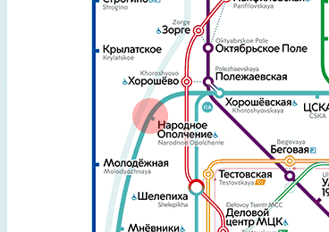 Narodnoye Opolcheniye station map