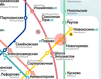 Novogireyevo station map
