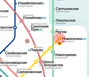 Novokosino station map