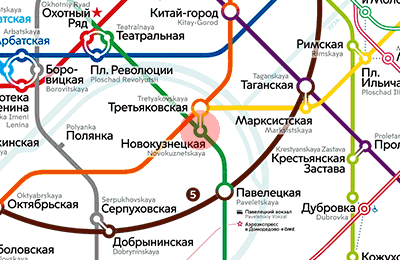 Novokuznetskaya station map