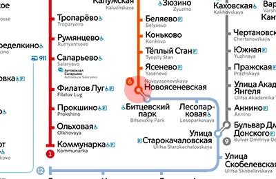 Novoyasenevskaya station map