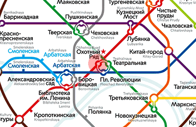 Okhotny Ryad station map