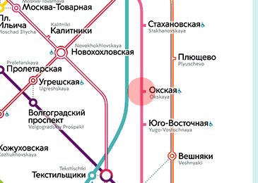 Okskaya station map