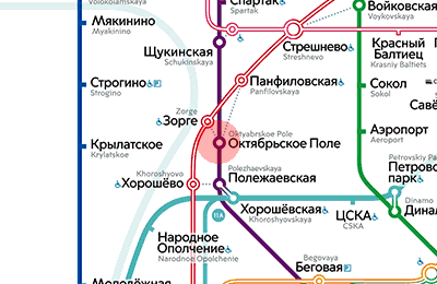 Oktyabrskoye Pole station map