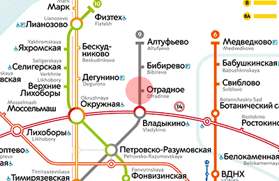 Otradnoye station map